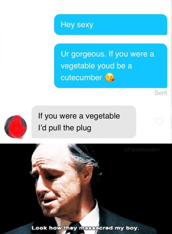 If you were a vegetable you would be a cutecumber - meme