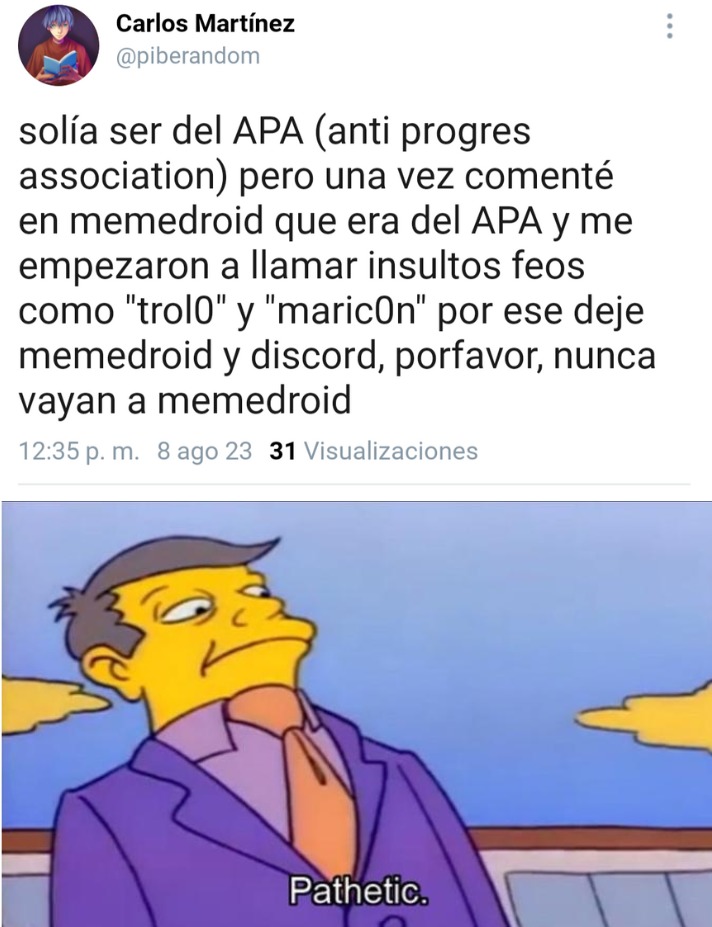 "los del APA no pueden ser tan patéticos" Carlos Martínez: hold my beer! - meme
