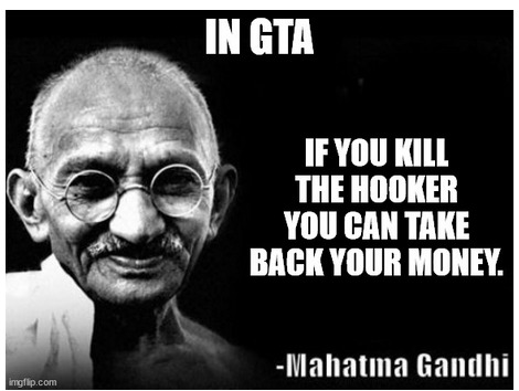 Gandhi is a gamer - meme
