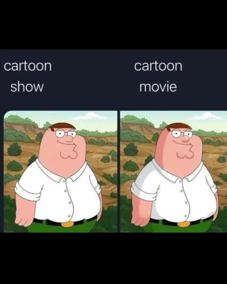 Cartoon → cartoon show → movie. Evolution complete - meme