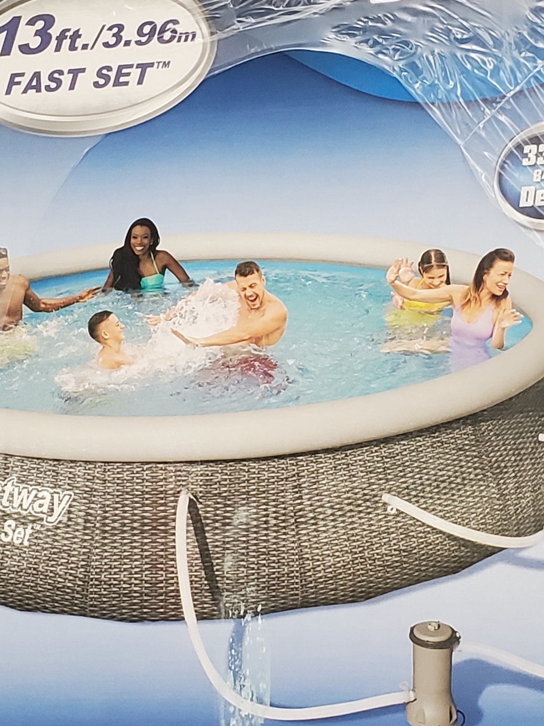You cant tell me that these people are really having that much fun in a small pool. - meme