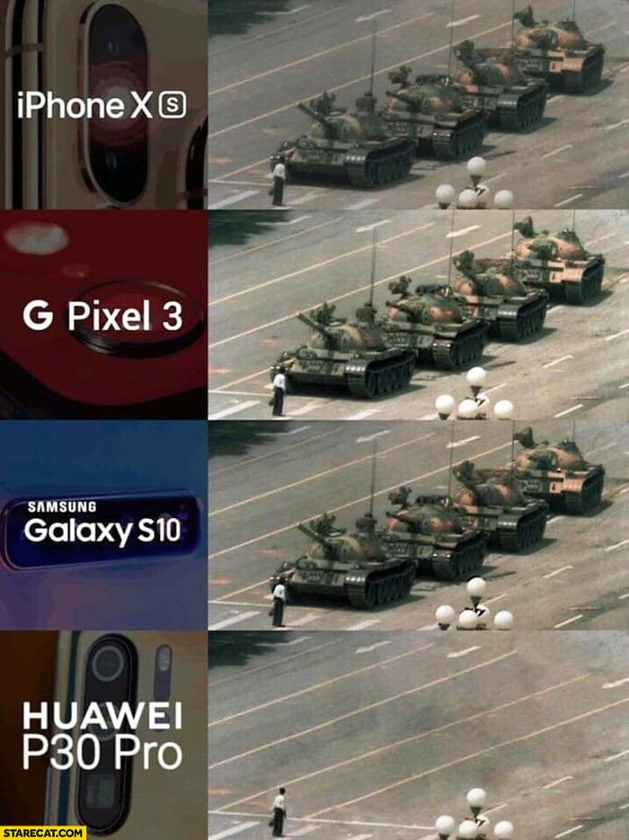 Huawei presenting the future of photos stored in phones - meme