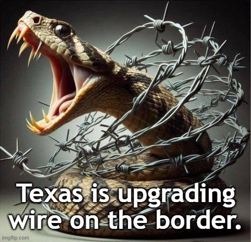 Texas upgrading wire on the border - meme