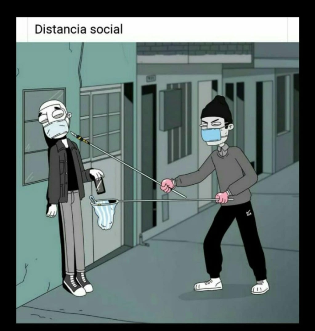 Distancia social - meme