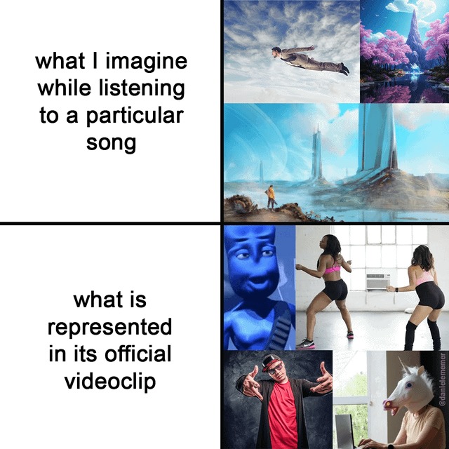 Music vs videoclip - meme