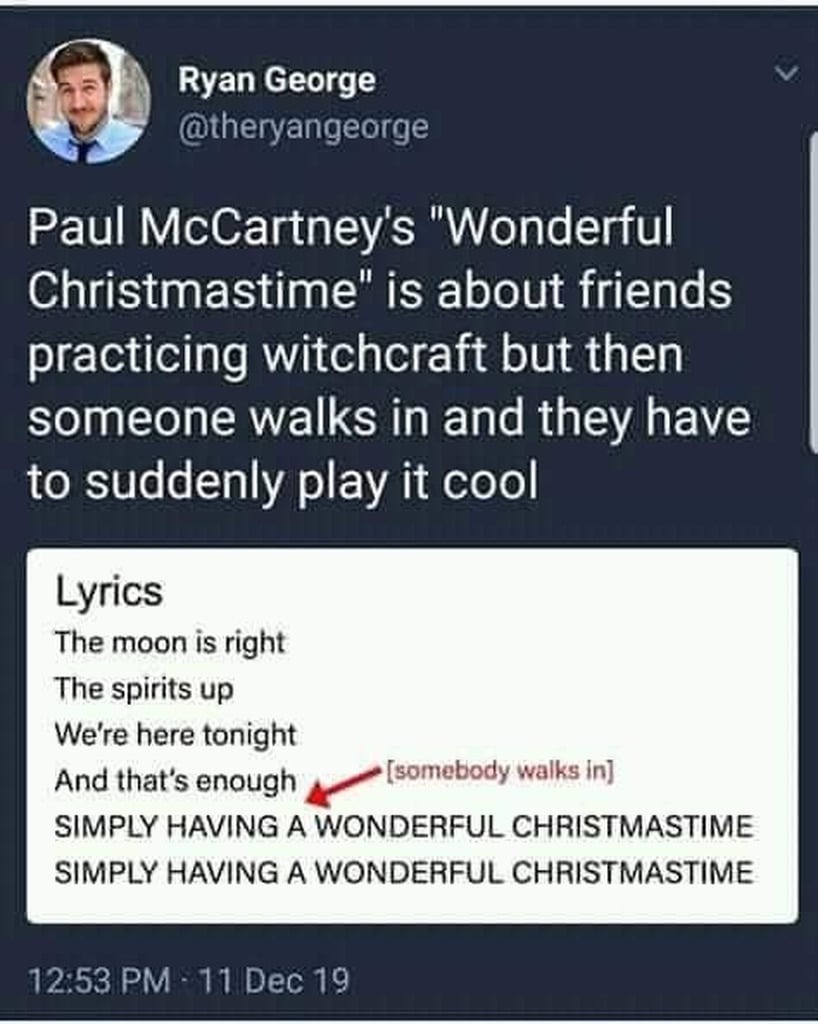 Who, me? Simply having a wonderful Christmastime - meme
