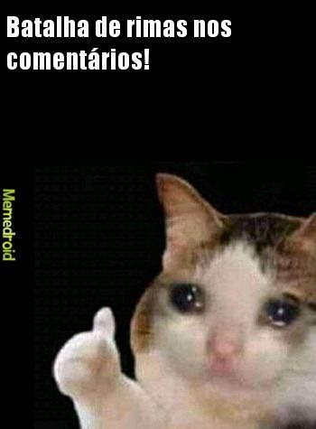 Quem quiser me enfrentar numa batalha de rima vai nos comentários - meme