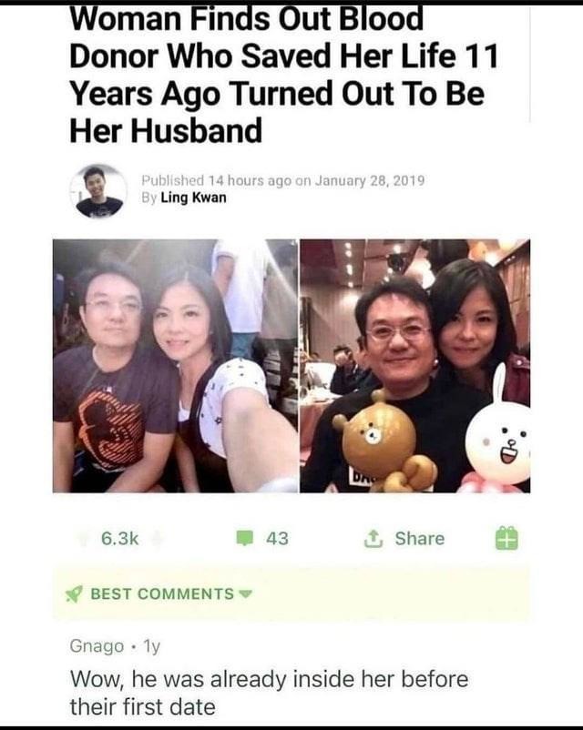 Turns out the donor was her husband all along… plot twist unlocked - meme