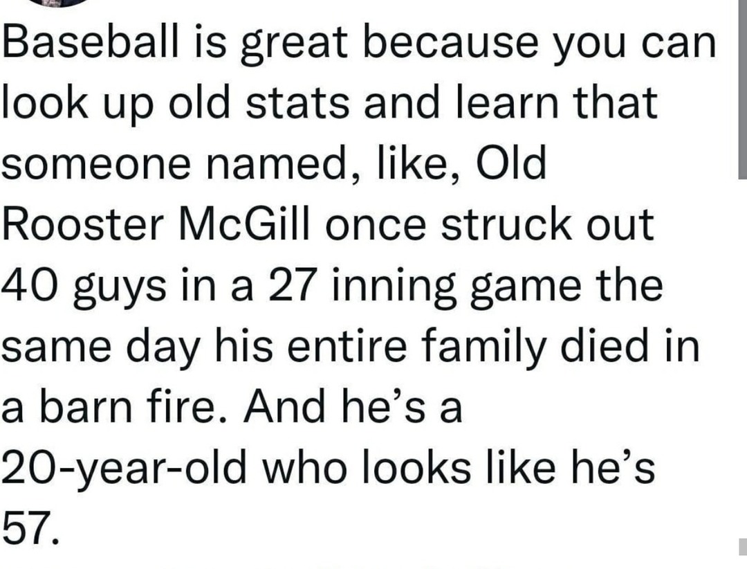 Baseball history is just a pile of trauma and home runs - meme