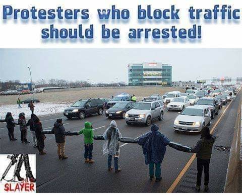 Blocking Traffic Protest Meme