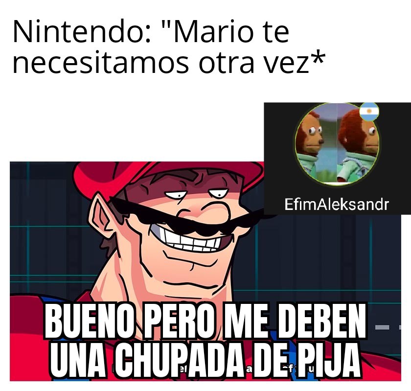 Nintendo explotando a Mario - meme