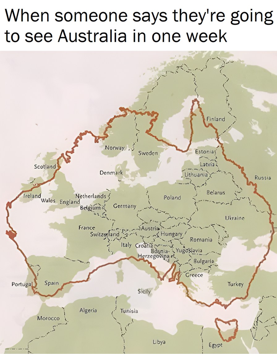 Australia is a typical country that you need to have only a peripheral view - meme