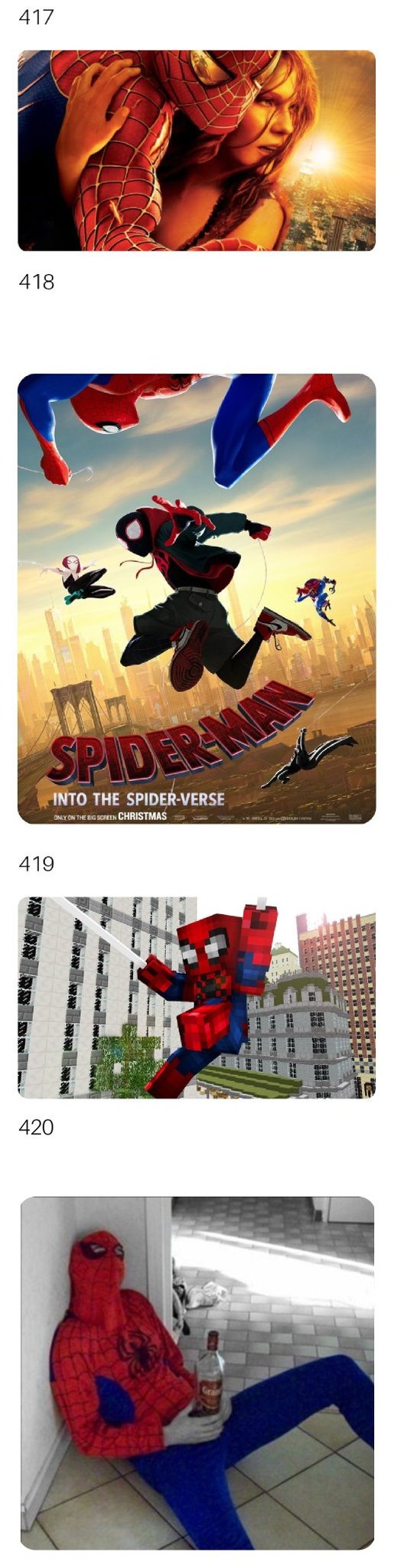 Evolución Spider-Man - meme