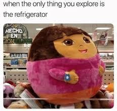 she don't explore now - meme