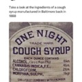 Ingredients of a cough syrup back in 1888
