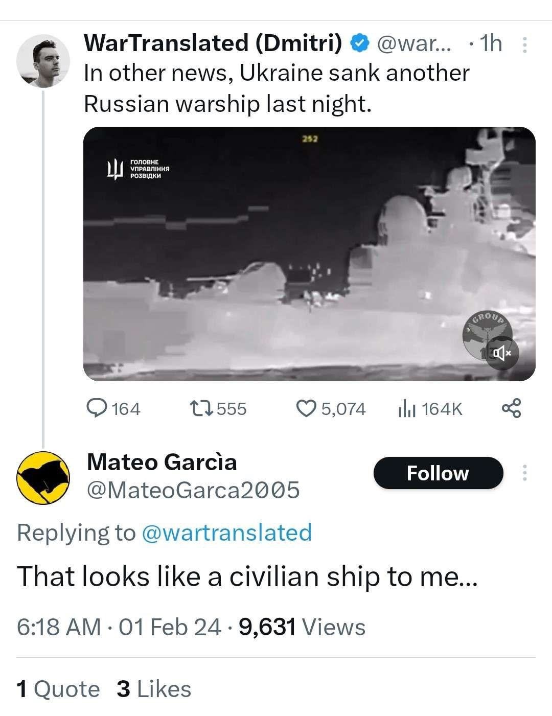 Russian civilian ships be wild - meme