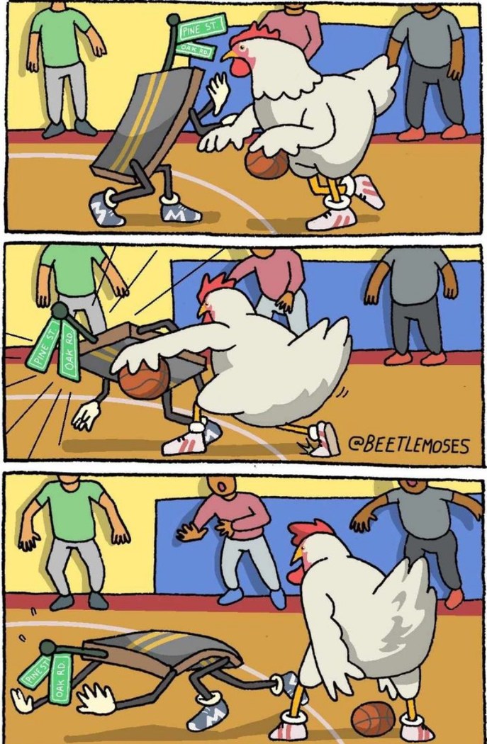 chicken crossed the road - meme
