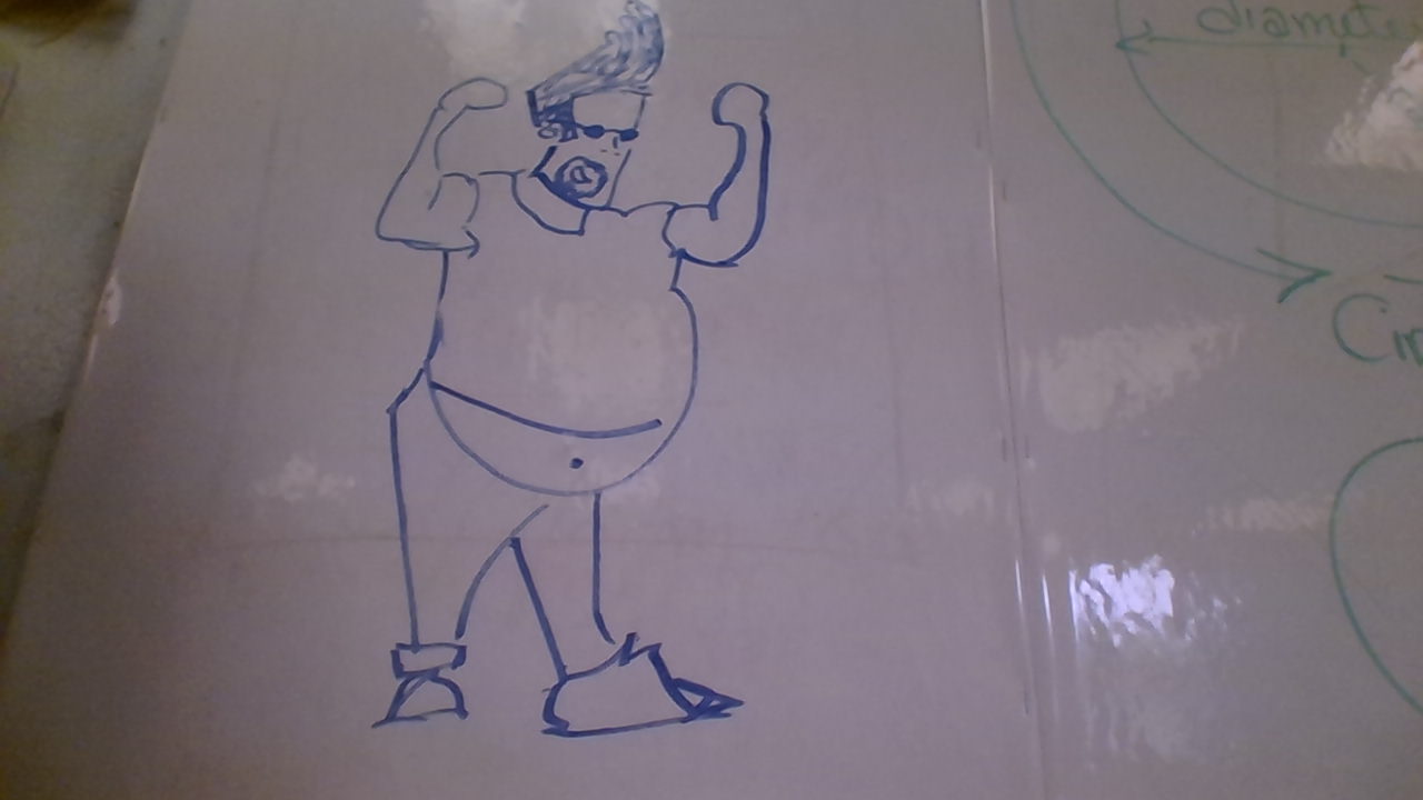 my teacher drew himself as as johnny bravo - meme