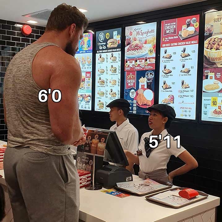 Height according to girls - meme