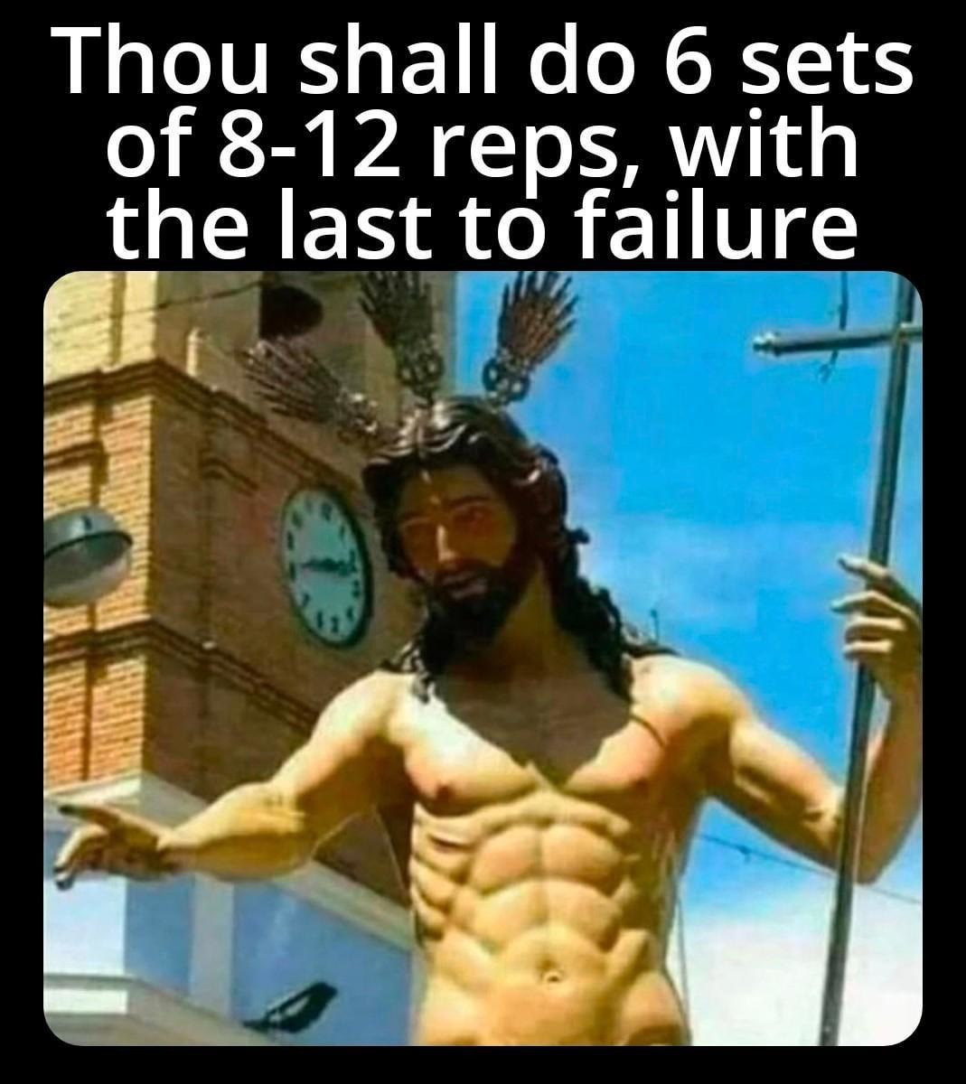 Lifting commandments written in gym chalk - meme