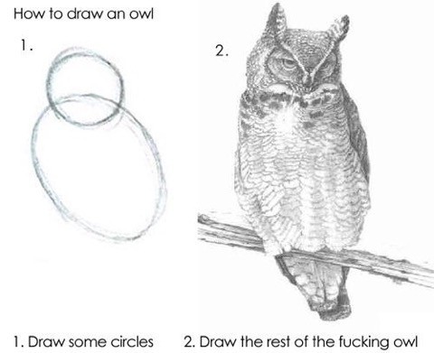 How to draw an owl - meme
