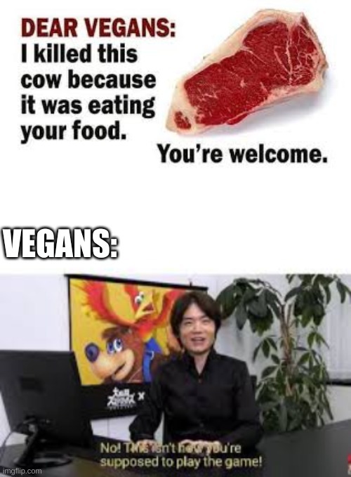 vegans vs cow eaters - meme