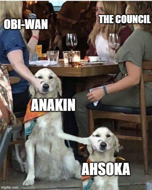 Ahsoka:What is the height of stupidity? Obi:Anakin how tall are you? - meme