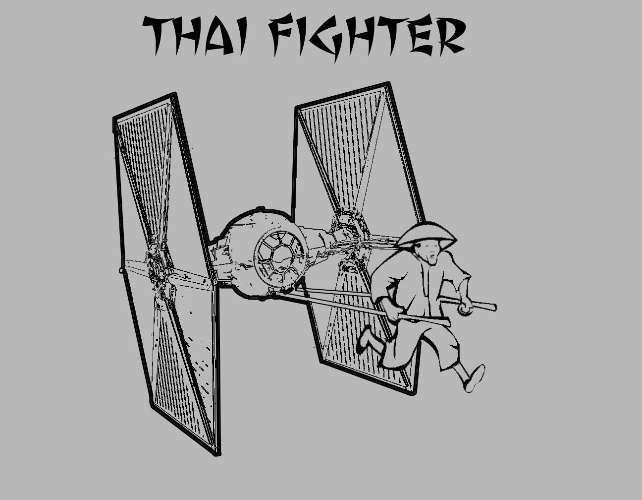 Thai fighter vs tie fighter - meme