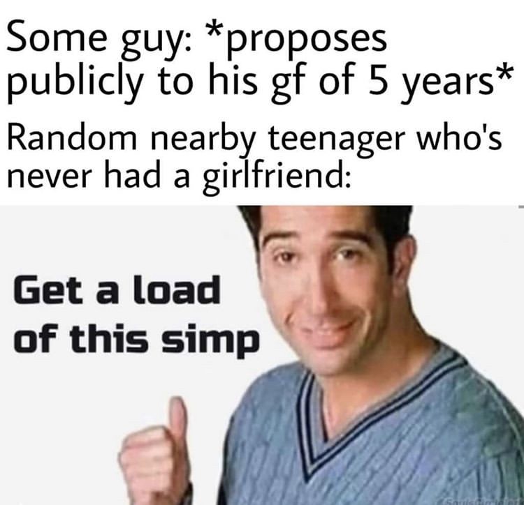 David Schwimmer is the biggest simp of all. - meme