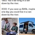 If you save up $45K, maybe you could live in a van down by the river