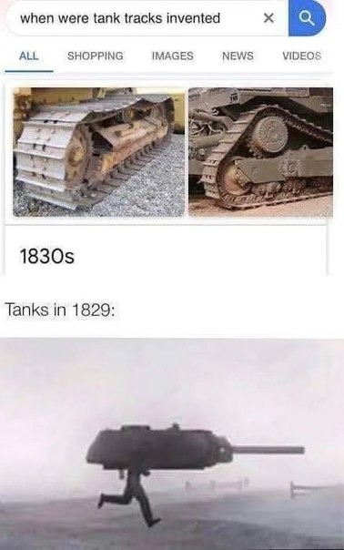 Tanks before tank tracks were invented: sliding into battle - meme