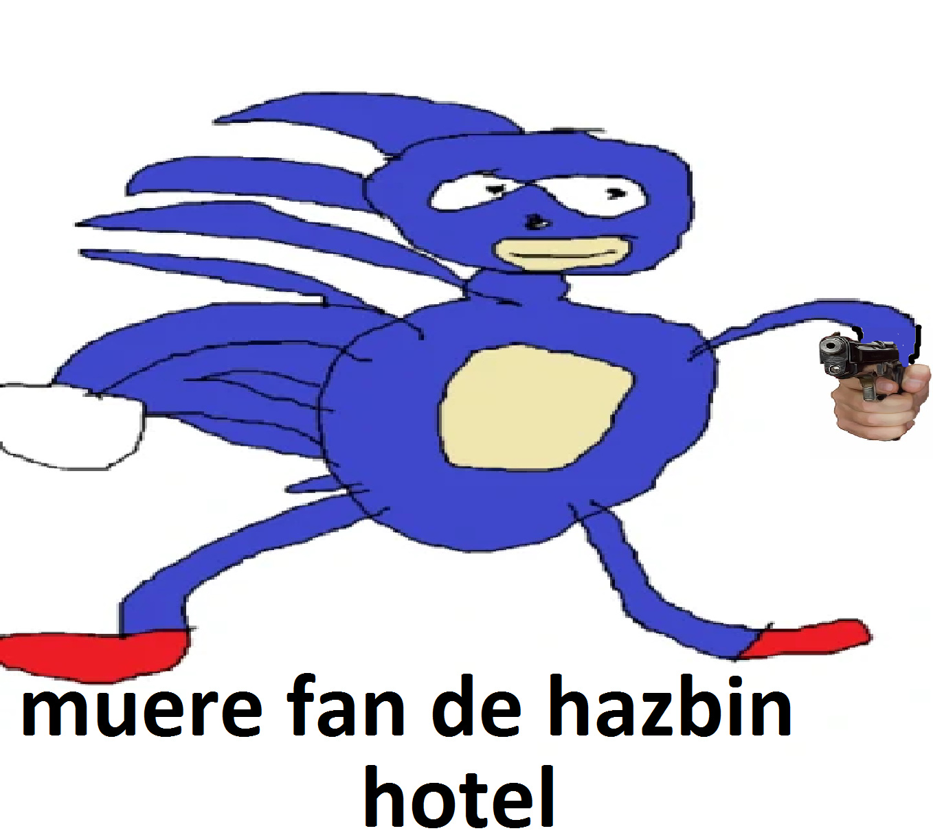 sanic odia a los fans de hazbin hotel - meme