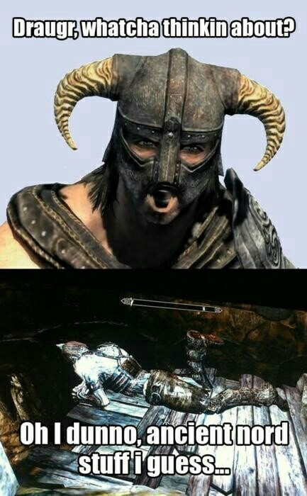 I always threw corpses from cliffs in skyrim just tsee them tumble down. - meme