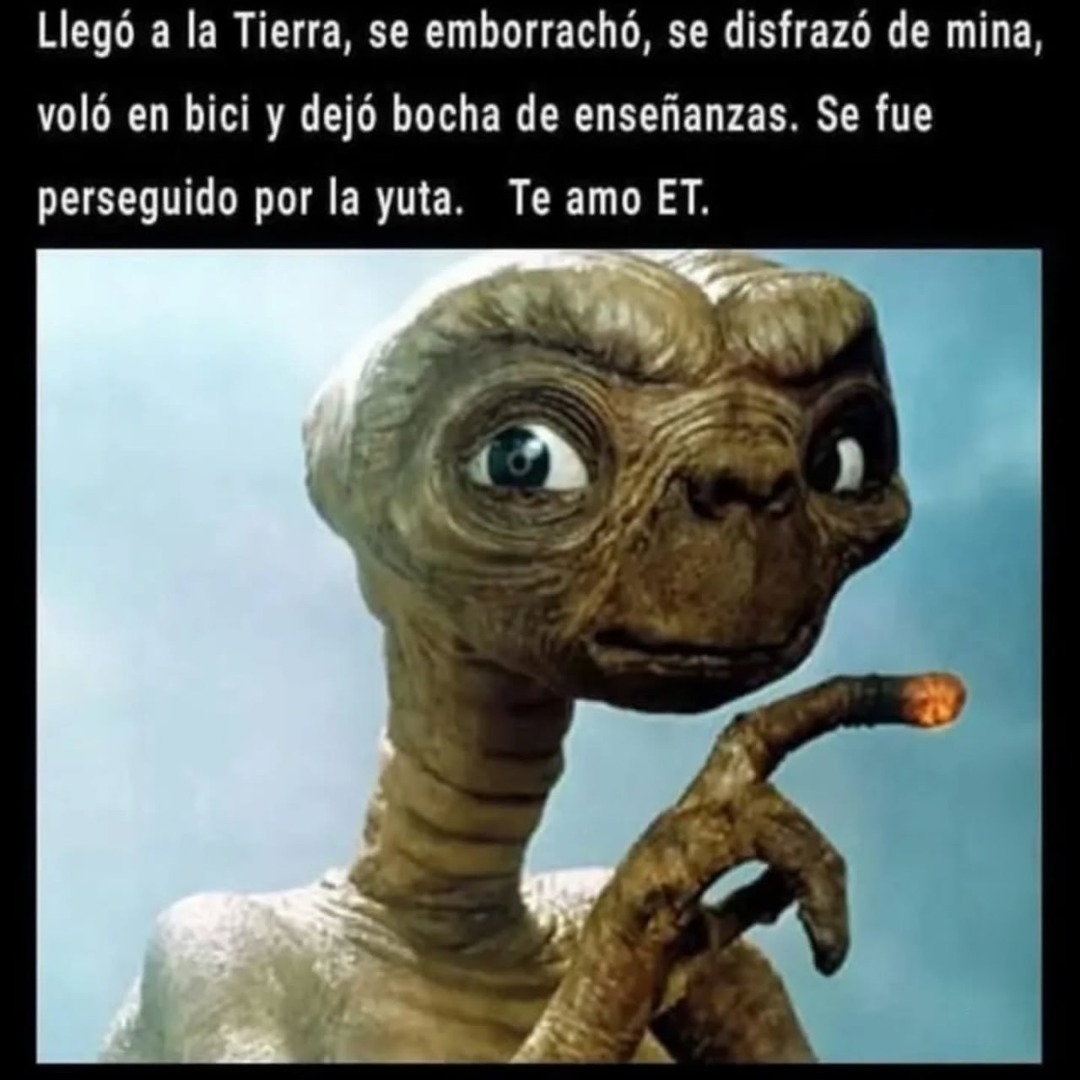 ET vino, se puso pedo, voló en bici y nos dejó memes