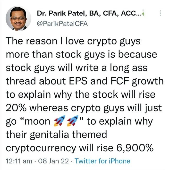 Crypto vs Stocks - meme