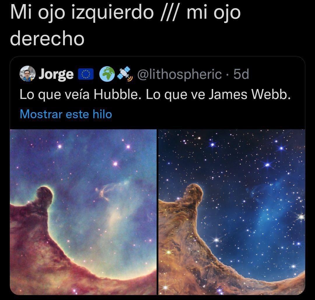 meme astronómico nivel Webb