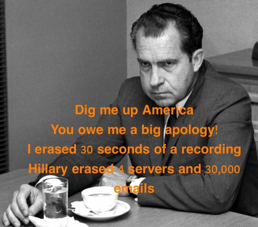 What Hillary did is far worse then him and he had to resign - meme