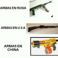 Armas de cada país que se nos bien en las mente