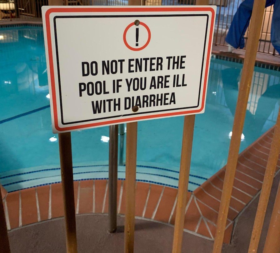 Pool rules: No diarrhea. Just vibes. - meme