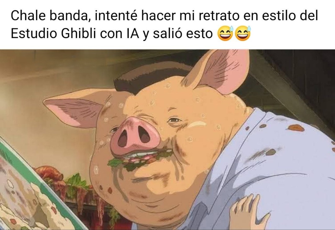 Intenté hacer mi retrato estilo Ghibli con IA y salió esto... - meme