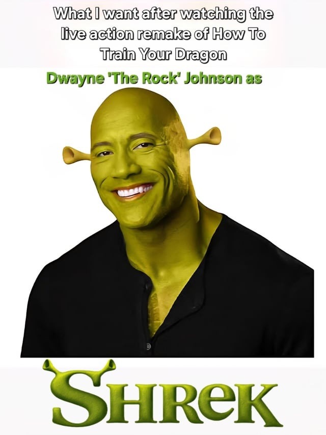 The Rock as Shrek live action when? - meme