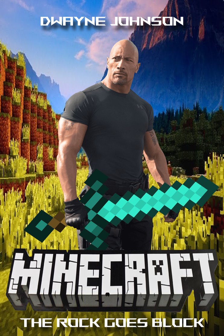 The Rock x Minecraft - meme