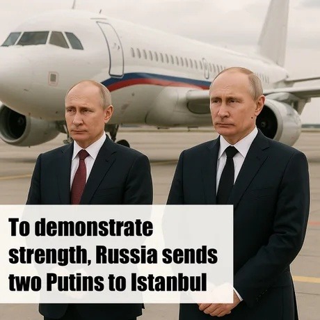 Russia sending two Putins like it’s a DLC boss fight - meme