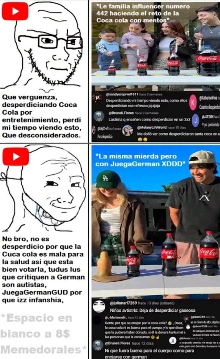 JuegaGerman es un canal que no he visto mucho, pero tampoco lo odio - meme