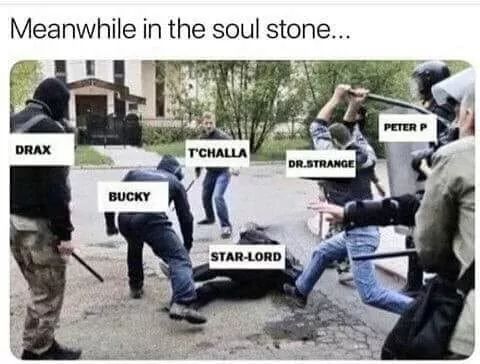 The war in soul stone - meme