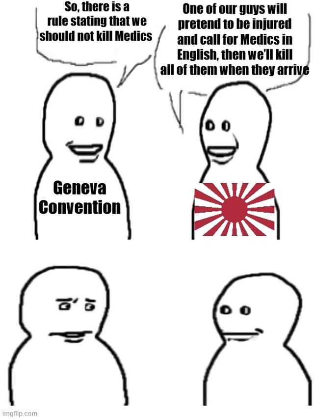 Geneva Convention speedrun: failed immediately - meme