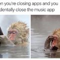When you are closing apps and you accidentally close the music app