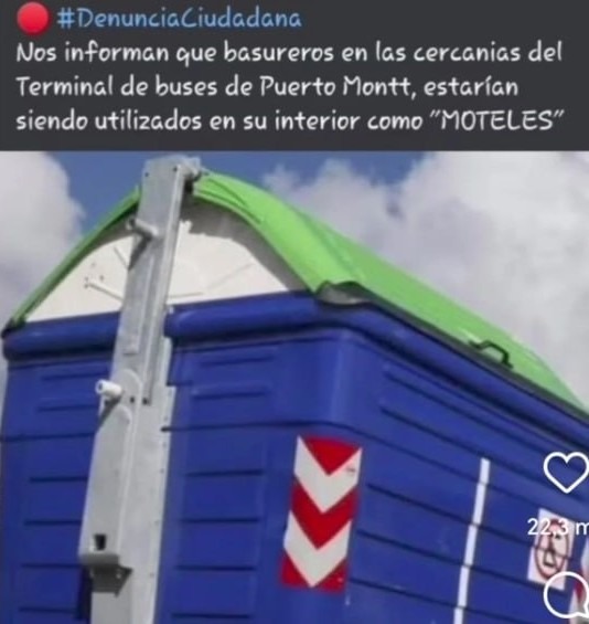 Basureros convertidos en moteles, solo en Puerto Montt - meme