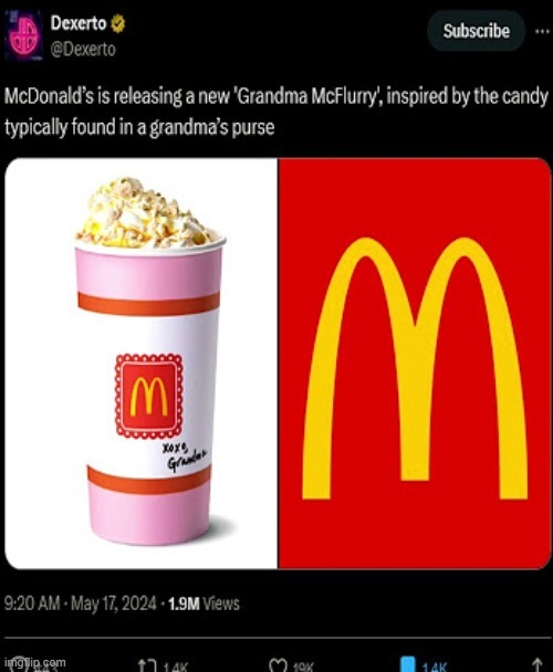 McDonald's Grandma McFlurry release - meme