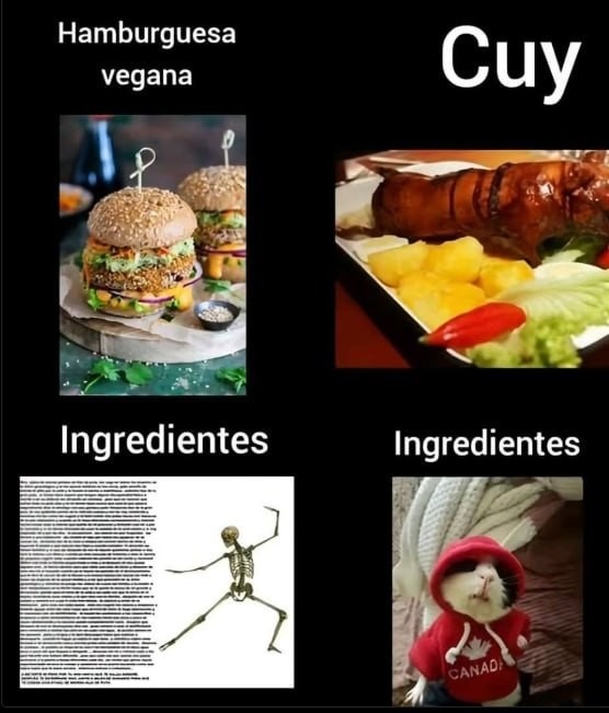 Hamburguesa vegana... con ingredientes que ni veganos conocen - meme
